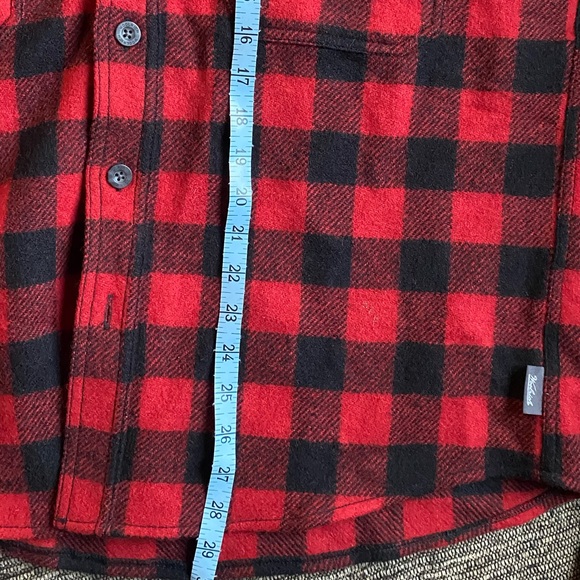 Woolrich Men’s wool blend red plaid long sleeve button front shirt jacket size M - Picture 5 of 11